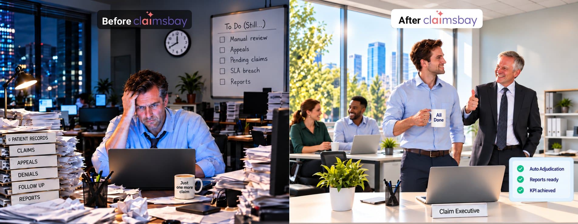 After ClaimsBay: the claims team working calmly